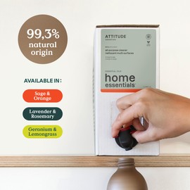 ATTITUDE Multi-Purpose Cleaner with Essential Oils, EWG Verified, Plant and Mineral-Based Ingredients, Vegan Household Products, Bulk Refill, Lavender and Rosemary, 67.6 Fl Oz (Pack of 4)