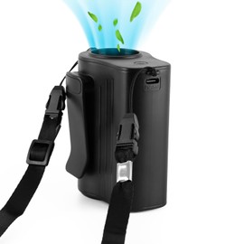 Portable Fan, Personal Rechargeable Mini Waist Fan, 3000 mAh Battery Operated, Max 24H Working Time, 4 Speeds Clip Belt Fan for Outdoor, Indoor, Jobsite, Traveling, Gifts for Men - Black