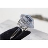 K KOUOKU Ancient Hearkimer Diamond Ring, 18K Gold Plated, Silver,