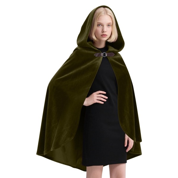 Halloween Medieval Cloak with Hood for Men and Women, Renaissance