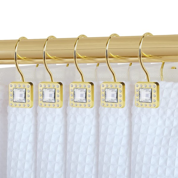Utopia Alley Shower Rings, Double Shower Curtain Hooks for Bathroom,