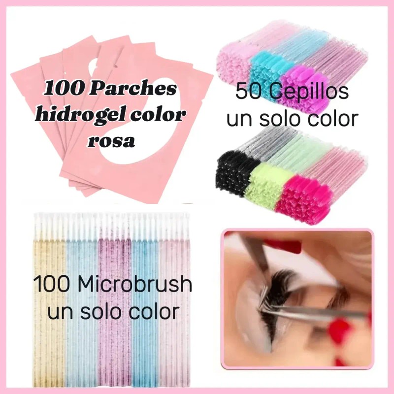 50 Pares Parches De Hidrogel 50cepillo Glitter 100microbrush