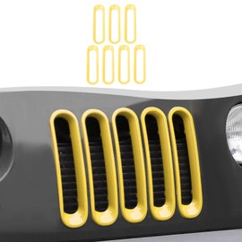 SQQP Grill Insert Grille Inserts Cover Fit for 2007-2018 Jeep Wrangler JK JKU,Yellow