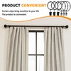 34 PCS Openable Curtain Rings with Clips, 1.25-Inch Inner Diameter