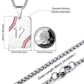 XOYOYZU Baseball Number Necklace Chain for Men Jersey Number Pendant Stainless Steel Sport Jewelry 10