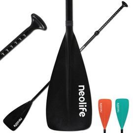 WONITAGO SUP Paddles for Kid with Aluminum Shaft and PP Blade, Floating Stand Up Paddle Board Paddle for Youth and Junior, Adjustable 140-170 cm/55-67 Inches, Black