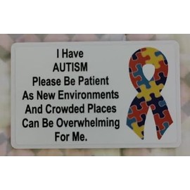 Autism Awarness I. D. Card Fits In Any Standard Size I.D. Card Holder CARD ONLY