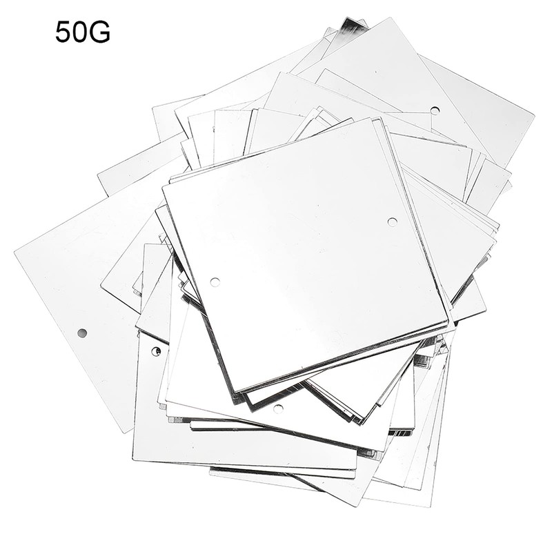 60pcs Sequins, 50x50mm PVC Flat Square Sequin Loose Sequins Paillettes