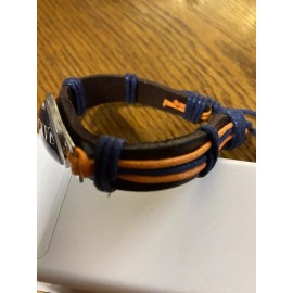 Denver Broncos PW Leather udjustable Charm Bracelet