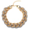 COOLSTEELANDBEYOND Statement Necklace, Braided Hollow Cable Large Bib Choker Collar,