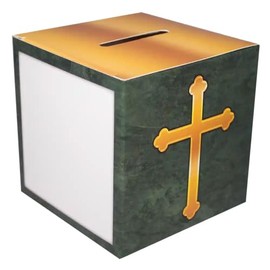 Sterling Gifts Christian Fundraising Offering Box Family Size with Cross Cardboard - 50 Boxes