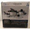 Mainstays 5 Piece Cookware Set Stainless Steel 2 Saucepans, 1