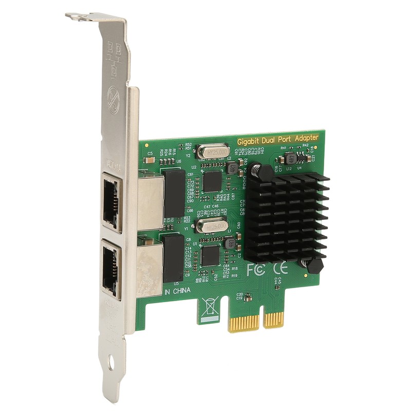 PCI E NIC Network Card 2 Way RJ45 Port for