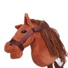 70cm Height Plush Horse Stick Toy Cute Expression 2 Sound