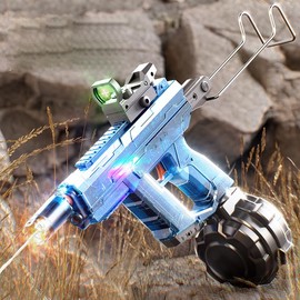 Electric Water Gun for Adults Kids, 32ft Long Range High Capacity Squirt Gun with LED Lights, Automatic Water Absorption, 35 Mins Powered, Summer Pool Beach Outdoor Water Toys for Kids Ages 3-12 (B)