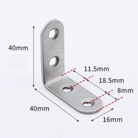 Meiyea 10PCS L Bracket, Corner Bracket with Screws, Right Angle, Corner Brace for Shelves 40mm