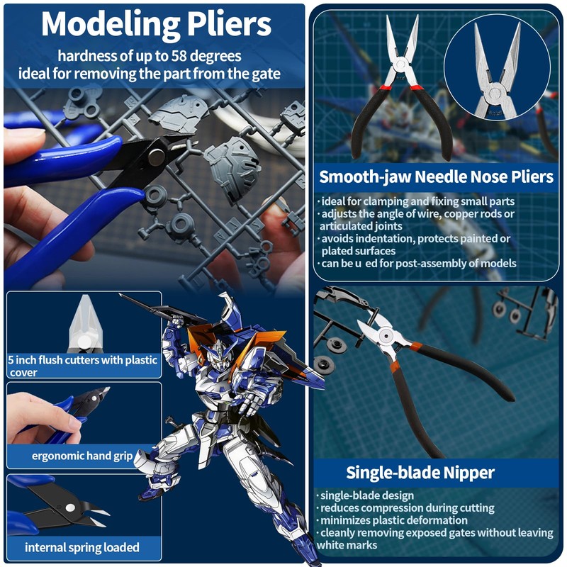 Waltool 75Pcs Modeler Basic Tools Craft Set, Hobby Modeling Tools