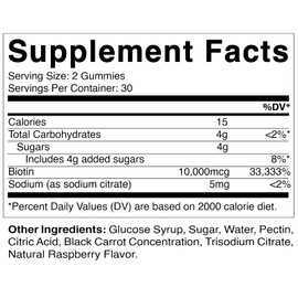 Vitamatic Vitamatic Biotin Gummies 10,000 mcg for Stronger Hair, Skin & Nails - 60 Vegan Gummies - Also Called Vitamin B7 (6 Bottles)