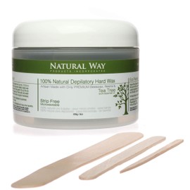 Natural Way Hard Wax: Face & Body Waxing | Tea Tree Formula Microwaveable - 8oz