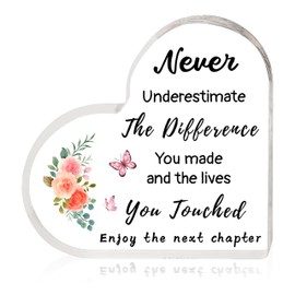 Retirement Gift for Woman - Thank You Gifts Acrylic Plaque Decorative Sign Going Away Gift Leaving Gifts Farewell Graduate Inspirational Appreciation Gifts for Women Men Boss Coworker Friend