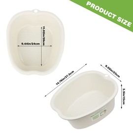 Lemoncy Plastic Foot Basin Feet Bath Spa Wash Bucket and Massage Sturdy Tub for Soaking Foot,Detox,Toe Nails, and Ankles,Pedicure,Portable Feet Tub Beige