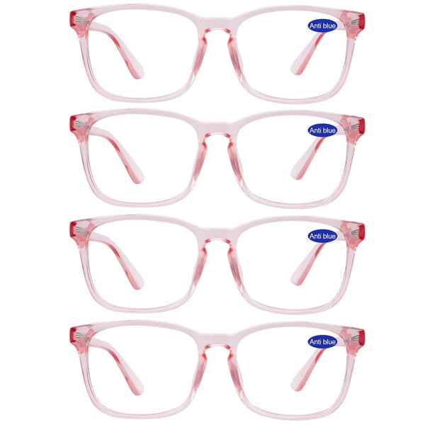 WEMOOTANTS 4 Packs 3.5 Reading Glasses for Women Blue Light