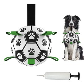 Juguetes para Perros Balón de Fútbol con Correas, Juguetes Interactivos para Perros de la Copa Mundial de Tira y Afloja, Regalos de Cumpleaños para Cachorros