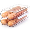 RoskDeewat Egg Holder for Fridge, Automatic Rolling Egg Container for
