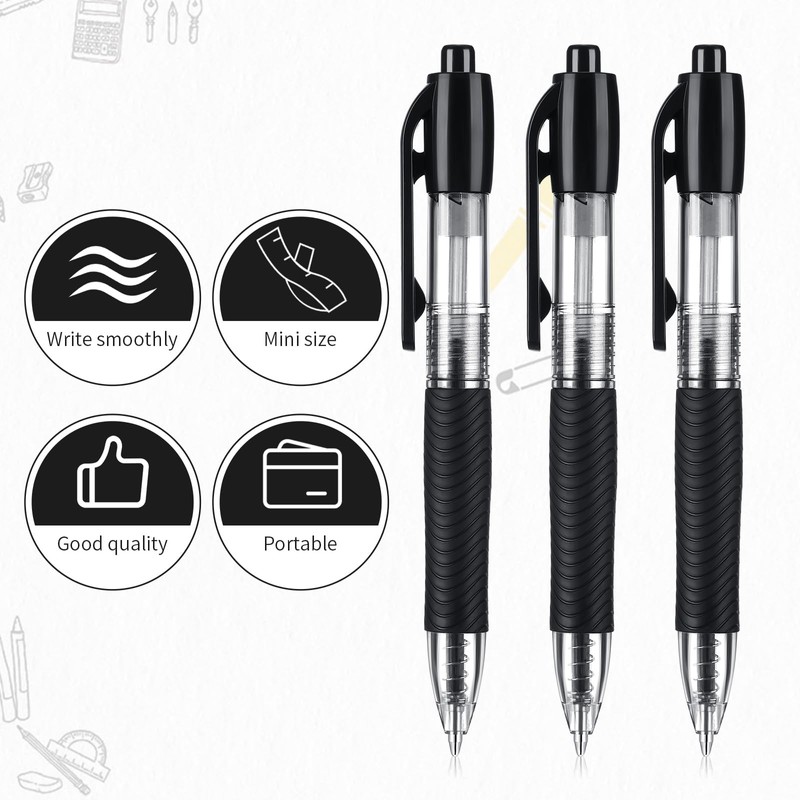 Sayglossy 48 Pack Mini Ballpoint Pens Small Pocket 1.0mm Black