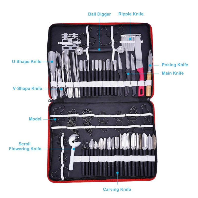 Hniuyun 80pcs/Set Multifunctional Portable Vegetable Fruit Food Engraving Peeling Kitchen