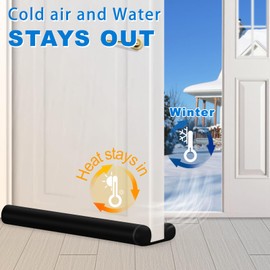 MAXTID Large Door Draft Stopper 30 Inch for Small Size Bedroom Door, Fits 0.5 to 1.7" Gaps Draft Light Blocker Black Door Draft Guard for Bottom of Doors Adjustable Twin Sided Door Draft Stopper