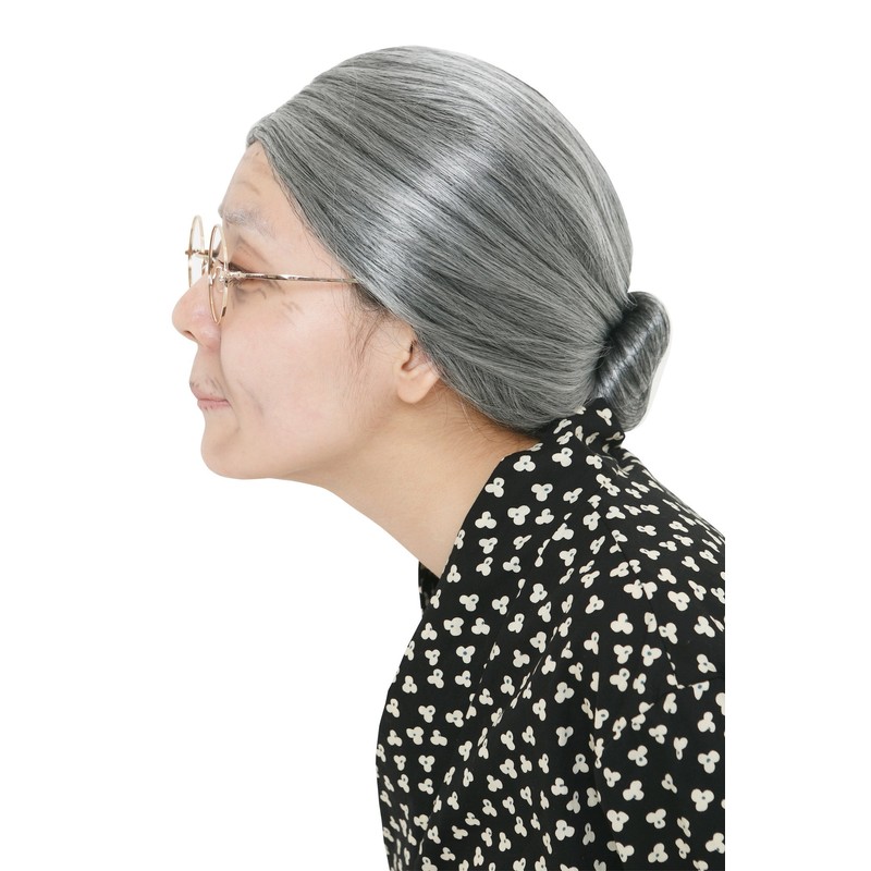 Katsurand Buns Grandma Wig Costume Props Unisex
