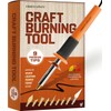 Craft Culture Wood Burning Tool Pen - Craft Burning Tools for Adults & Teens - Wood Burner Kit, Engraver, Carver, Pyrography, Woodburning - Includes 9 Premium Tips - Adjustable Temperature Control