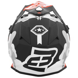 Bogotto V328 Camo Fibreglass Motocross Helmet (Black/White/Orange, S)