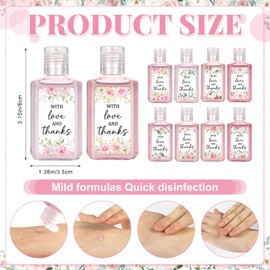 50Pcs Pink Flower Mini Hand Sanitizer Bulk, Thank You Gift Wedding Favors Small Hand Sanitizer for Guest 1fl oz Travel Size Hand Soap for Wedding Gift Supplies