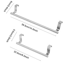 Over The Door Towel Holder Towel Rail Without Drilling Stainless Steel Tea Towel Holder Anti Slip Kitchen Towel Holder No Drilling Required Towel Hanging Rack for Kitchens and Bathrooms - 36.5cm