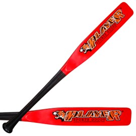 PSG 31" High-Grade Pro Maple Flat Half Paddle Training Baseball & Softball Bat in 31"/20 oz/Flat Barrel:2.75" for Professional Players in Black Handle & Red Barrel by Player Sports Goods LLC