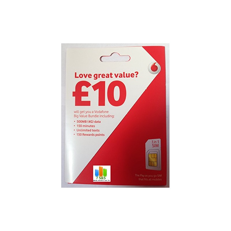 Vodafone Pay As You Go Nano Sim Card.