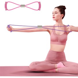 Saludea Resistance Band with Handles, Arm Figure 8 Resistance Band, Chest Expander, Yoga Gym Fitness Pulling Rope 8 Word Elastic for Arm and Shoulder Stretch Strength Training