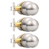 Probrico 3Pack Round Brushed Nickel Passage Door Knobs Interior Door