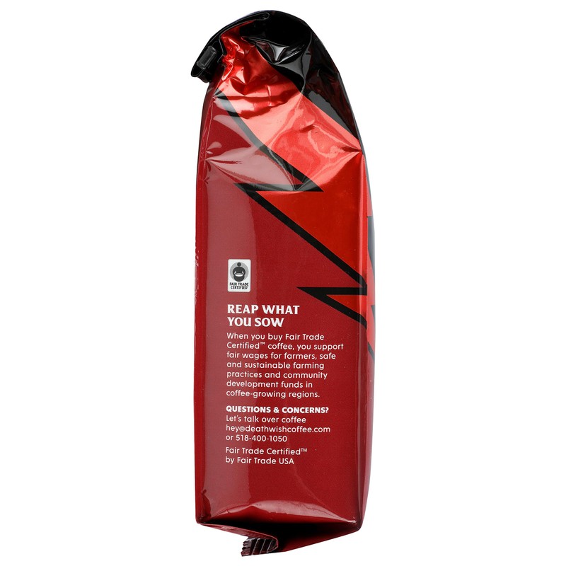 Death Wish Coffee Co Organic Dark Roast Ground Coffee, 10