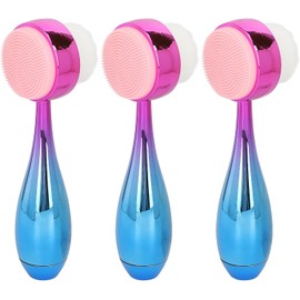 ZJchao 3 Pcs Cepillo De Limpieza Facial, Cepillo de Limpieza Facial de Doble Cara para Piel para Exfoliación Profunda de Poros, Lavado de Maquillaje, Masaje