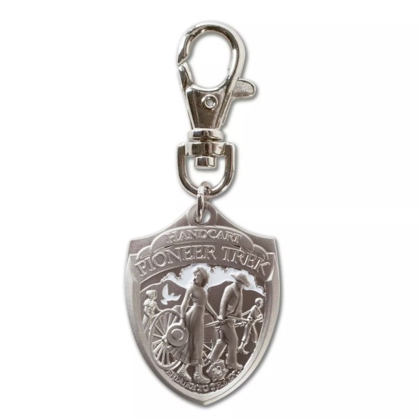Handcart Pioneer Trek Shield Zipper Pull / Key Chain