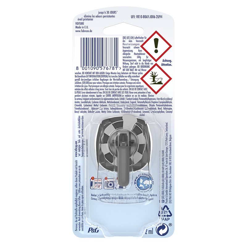 Febreze Auto Lufterfrischer (2 ml) Lenor Aprilfrisch, Starterset, Auto Duft