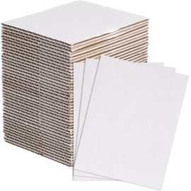 50 Pack Corrugated Cardboard Sheets Flat Hard Cardboard Inserts Back to School Classroom Supplies Flat Squares Separators for Shipping, Mailing, Packing, Art Projects, DIY Crafts(3.5x4.5 Inch,White)