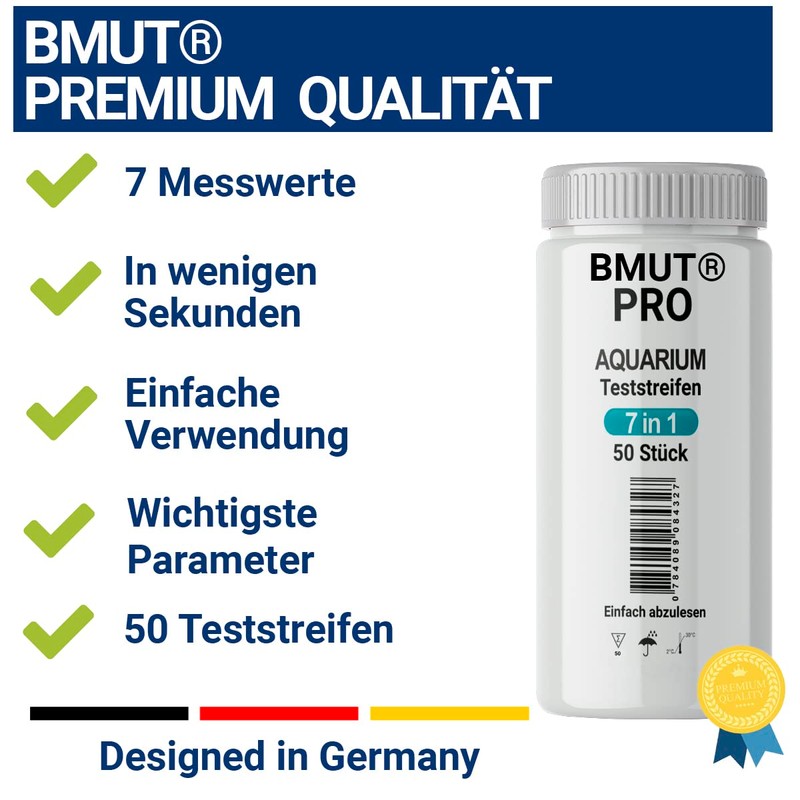 BMUT 50 x 7-in-1 Aquarium Test Strips Water Test Pond