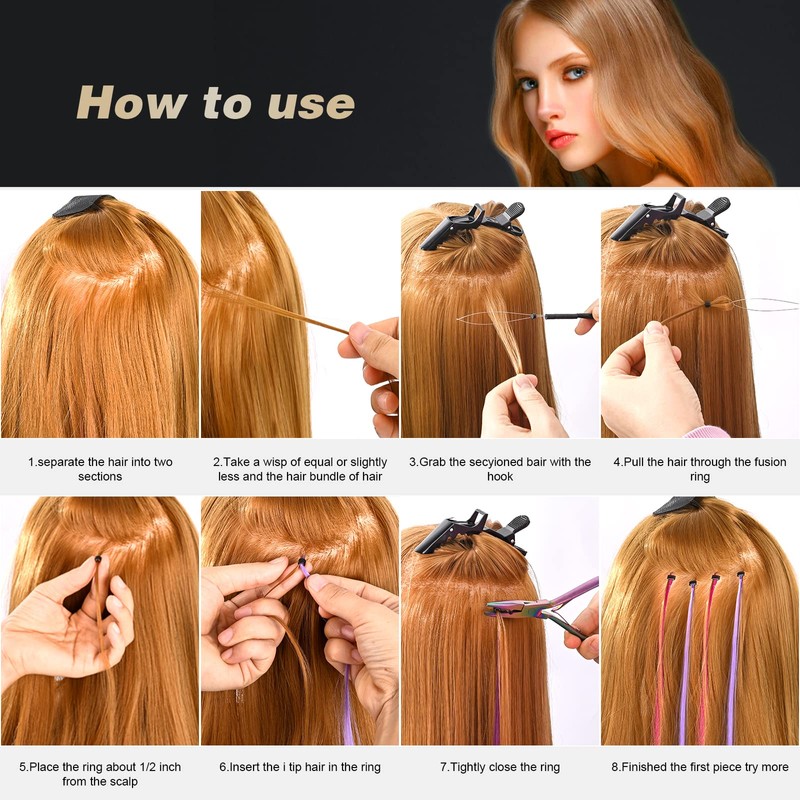 EHDIS Hair Extensions Tools Kit - Stainless Steel Pliers for