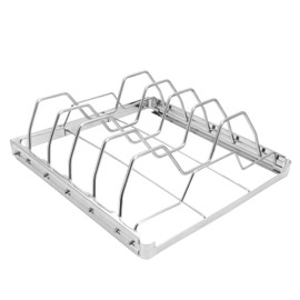 Beowanzk BBQ Grill Rack, Stainless Steels Cooking Rack, Wire Cooking Racks for Beef Ribs, Chicken Racks, Steaks Lamb Ribs, Holds up to 6 Ribs