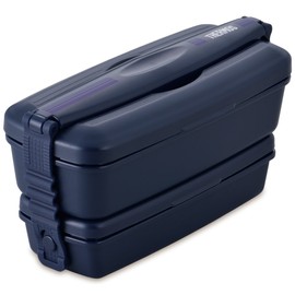 Thermos DJB-905W NB 2-Tier Fresh Lunch Box, 30.4 fl oz (900 ml), Navy Blue