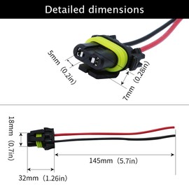 HUIQIAODS H11 H8 Ceramic Wiring Harness Female Adapter Socket Connector for Fog Light Headlight (9006 9005 HB4 HB3)